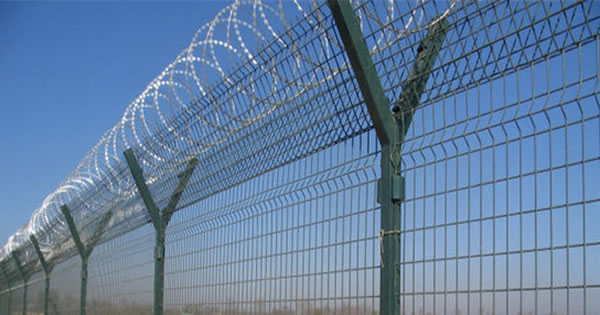 High Security Fence Supportted with Y Post and Concertina Razor Wire Coils
