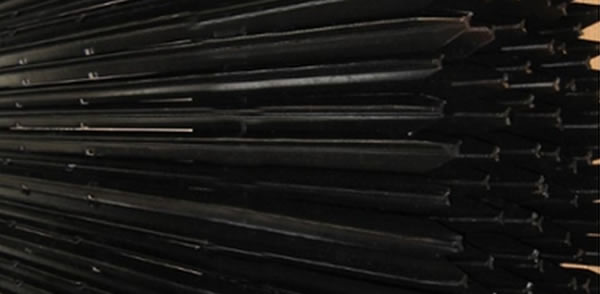 Metal Fence Posts Finished with Bitumen Coating in Black Color